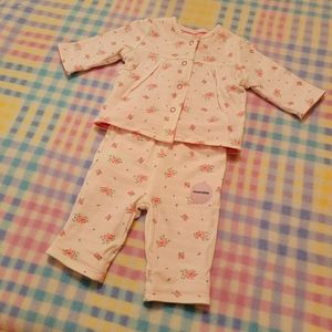 F & F ♡ Pink|White Stripes 'n White|Floral REVERSIBLE 2pc Baby Girl Outfit 0-3M